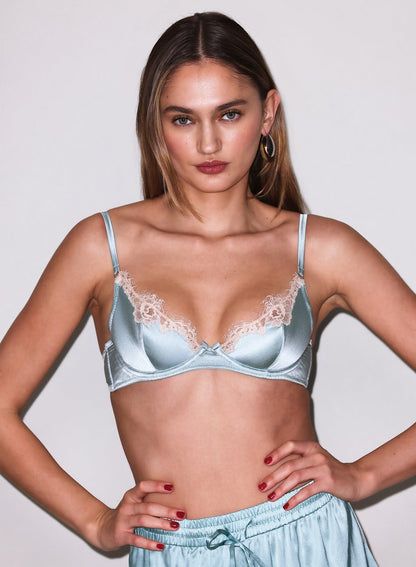 Frosted Mint Juliet Lace Demi Bra | Fleur du Mal