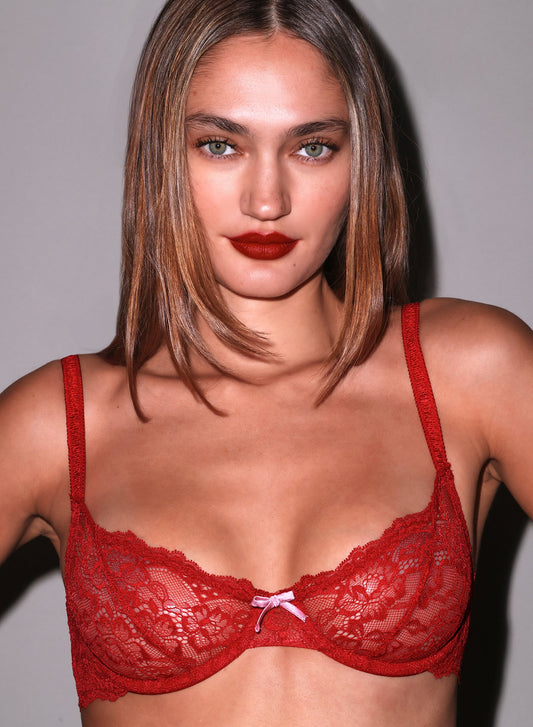 Red Bianca Lace Bra | Fleur du Mal