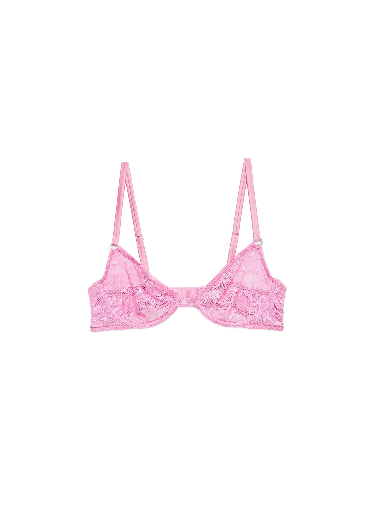 Bisou Pink Le Stretch Lace Demi Bra | Fleur du Mal