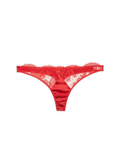 Red Frankie Lace Thong | Fleur du Mal