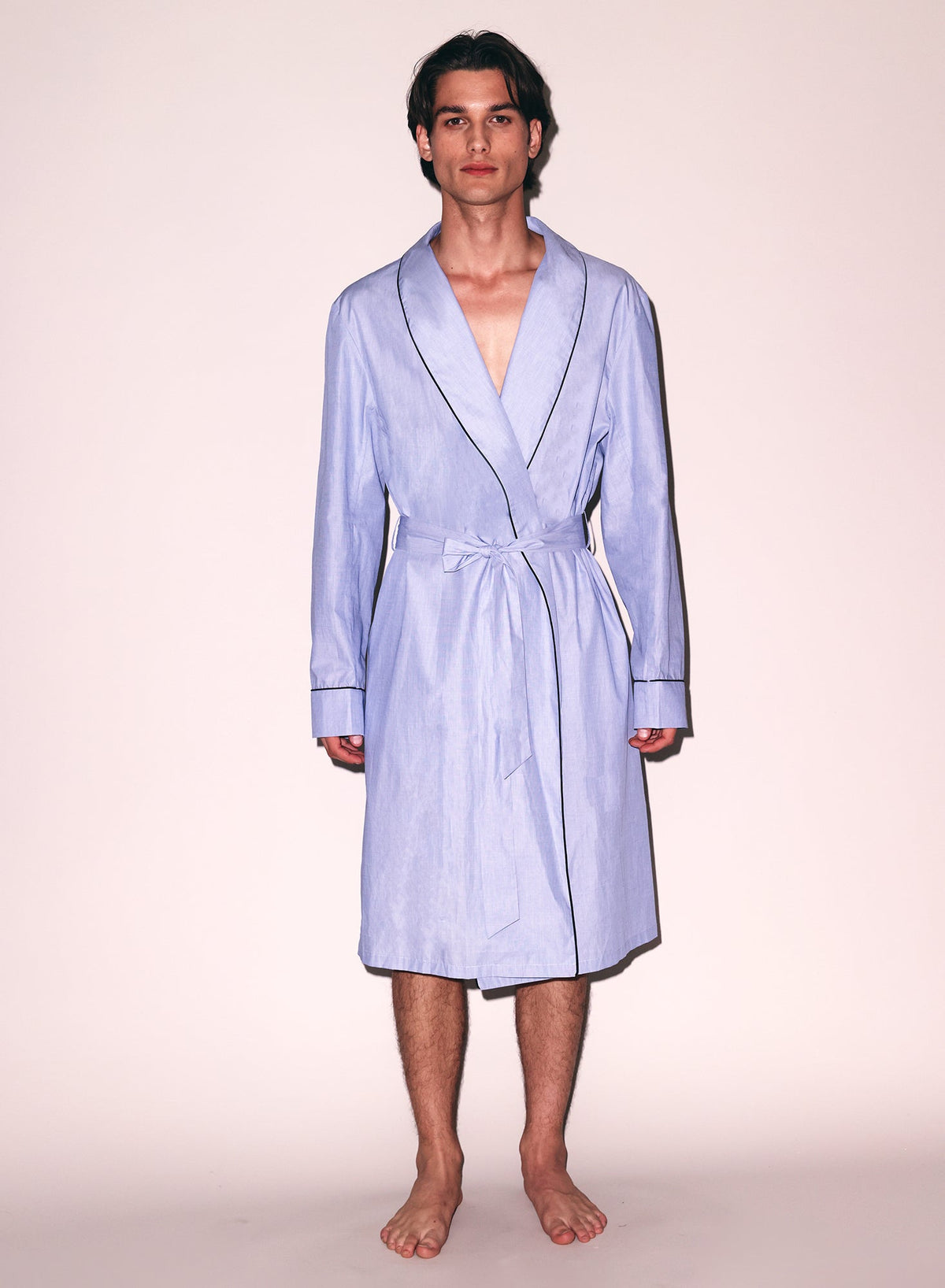 Pacific Blue Men's Poplin Robe | Fleur du Mal