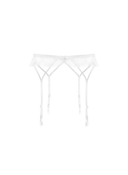 Ivory Frankie Lace Strappy Garter Belt | Fleur du Mal