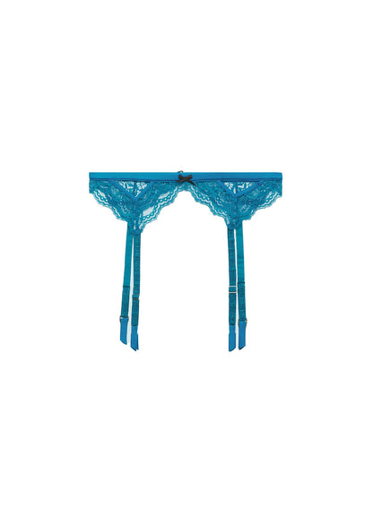 Aquamarine Bianca Lace Garter Belt | Fleur du Mal