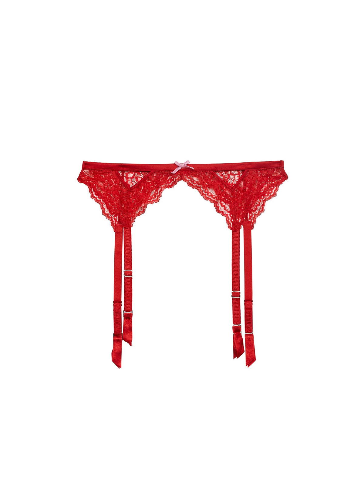 Red Bianca Lace Garter Belt | Fleur du Mal