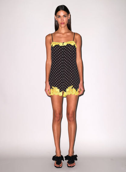Small Dot Black Juliet Button Slip | Fleur du Mal