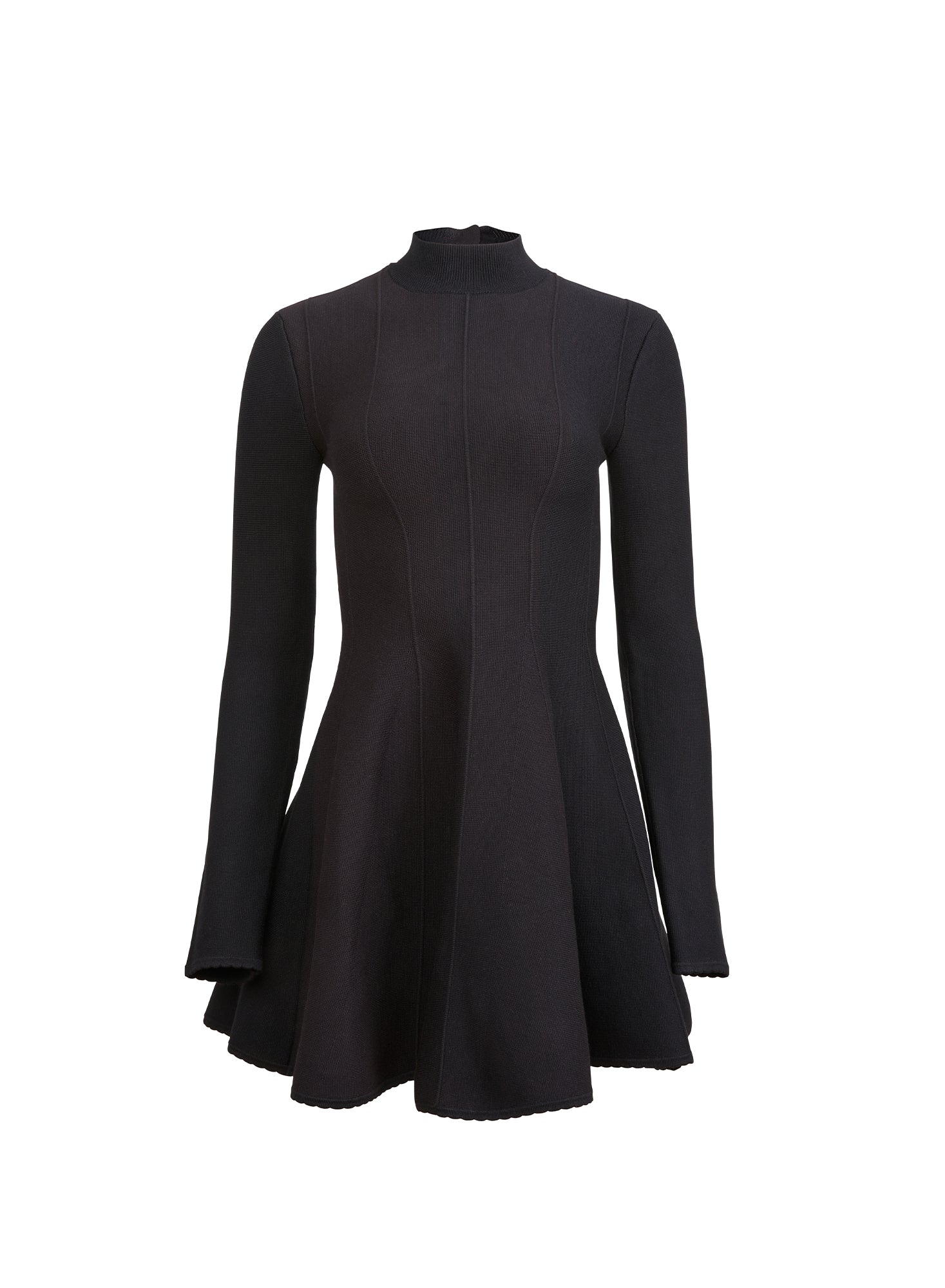 Black Long Sleeve Flared Corset Dress | Fleur du Mal