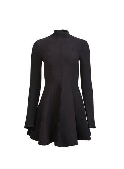 Black Long Sleeve Flared Corset Dress | Fleur du Mal