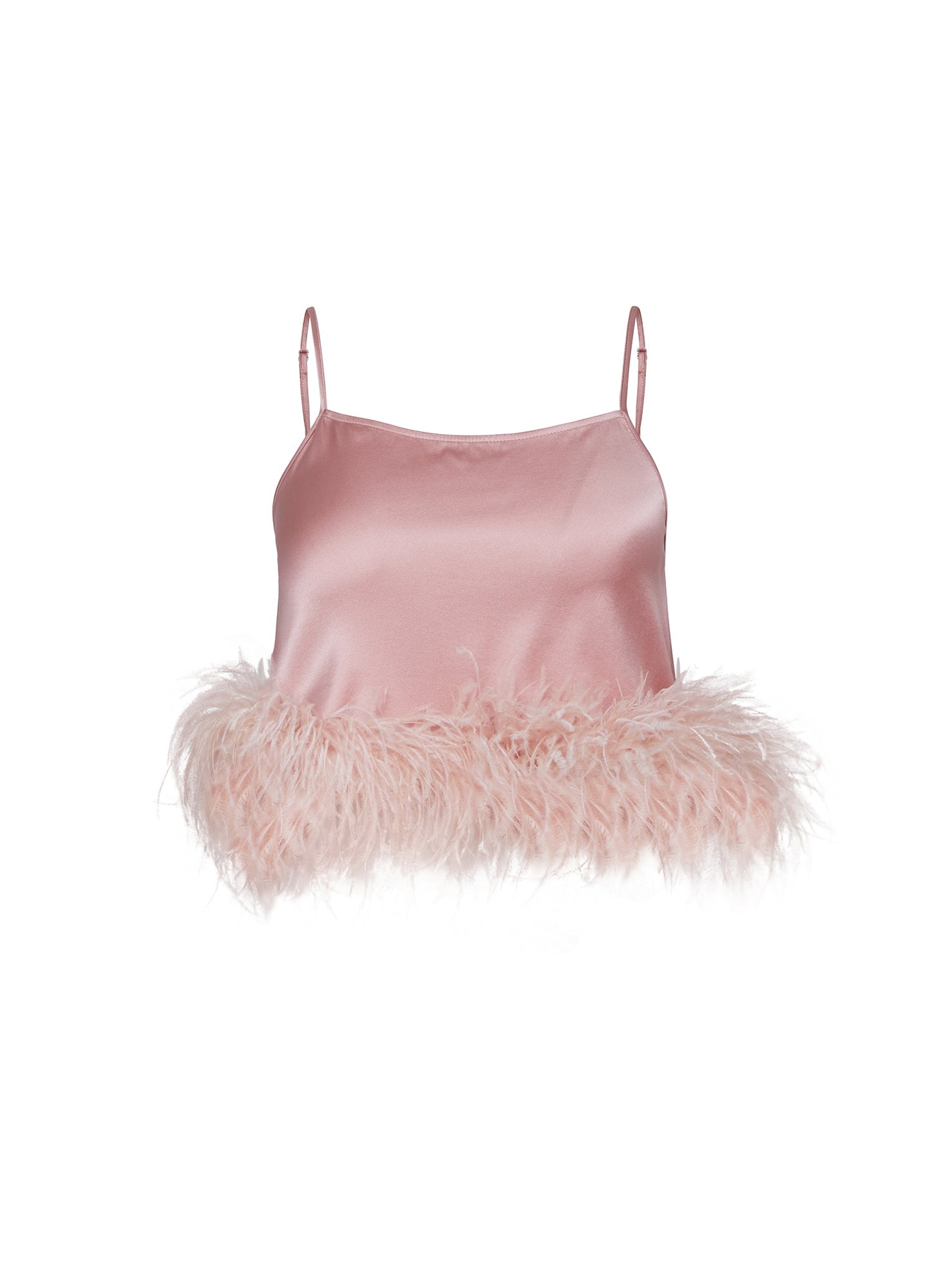 Rose Pink Feather Cropped Cami | Fleur du Mal