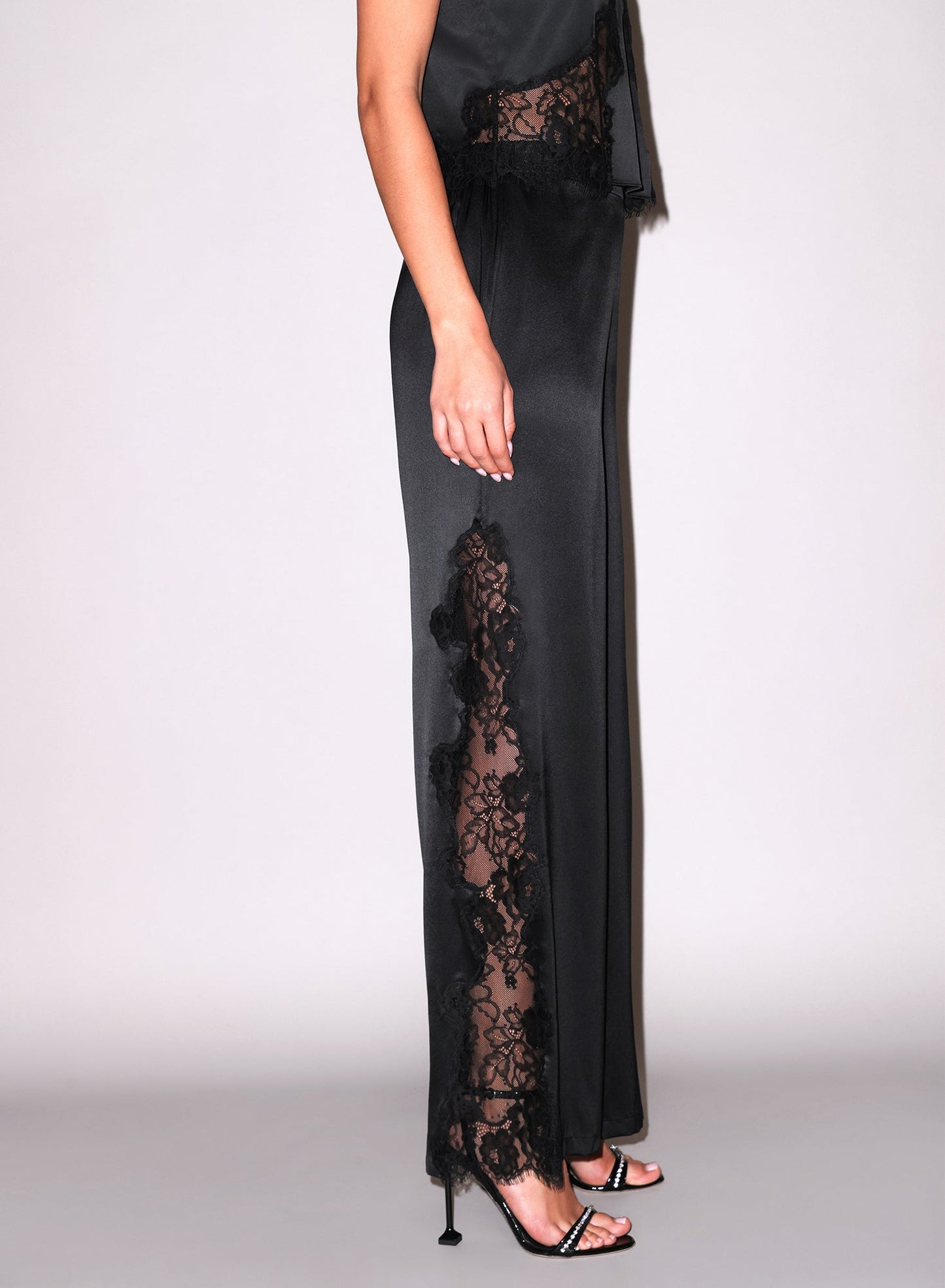 Black Juliet Silk & Lace Pant | Fleur du Mal
