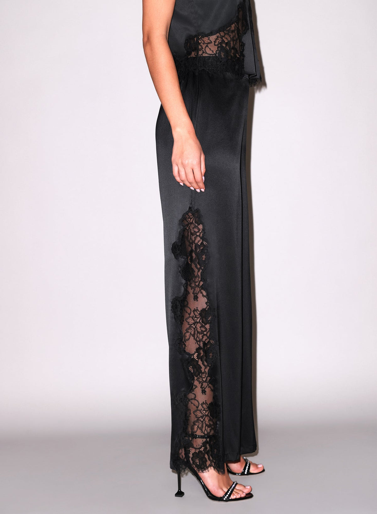 Black Juliet Silk & Lace Pant | Fleur du Mal