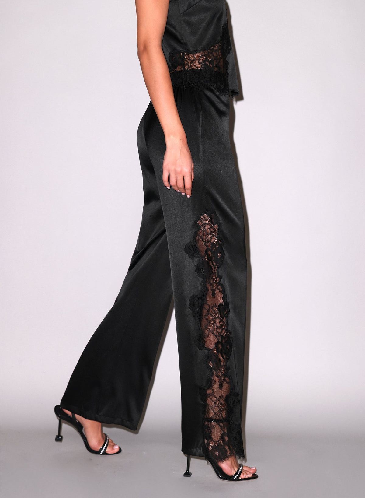 Black Juliet Silk & Lace Pant | Fleur du Mal