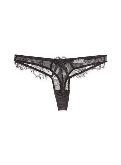 Black Sophia Lace Thong | Fleur du Mal