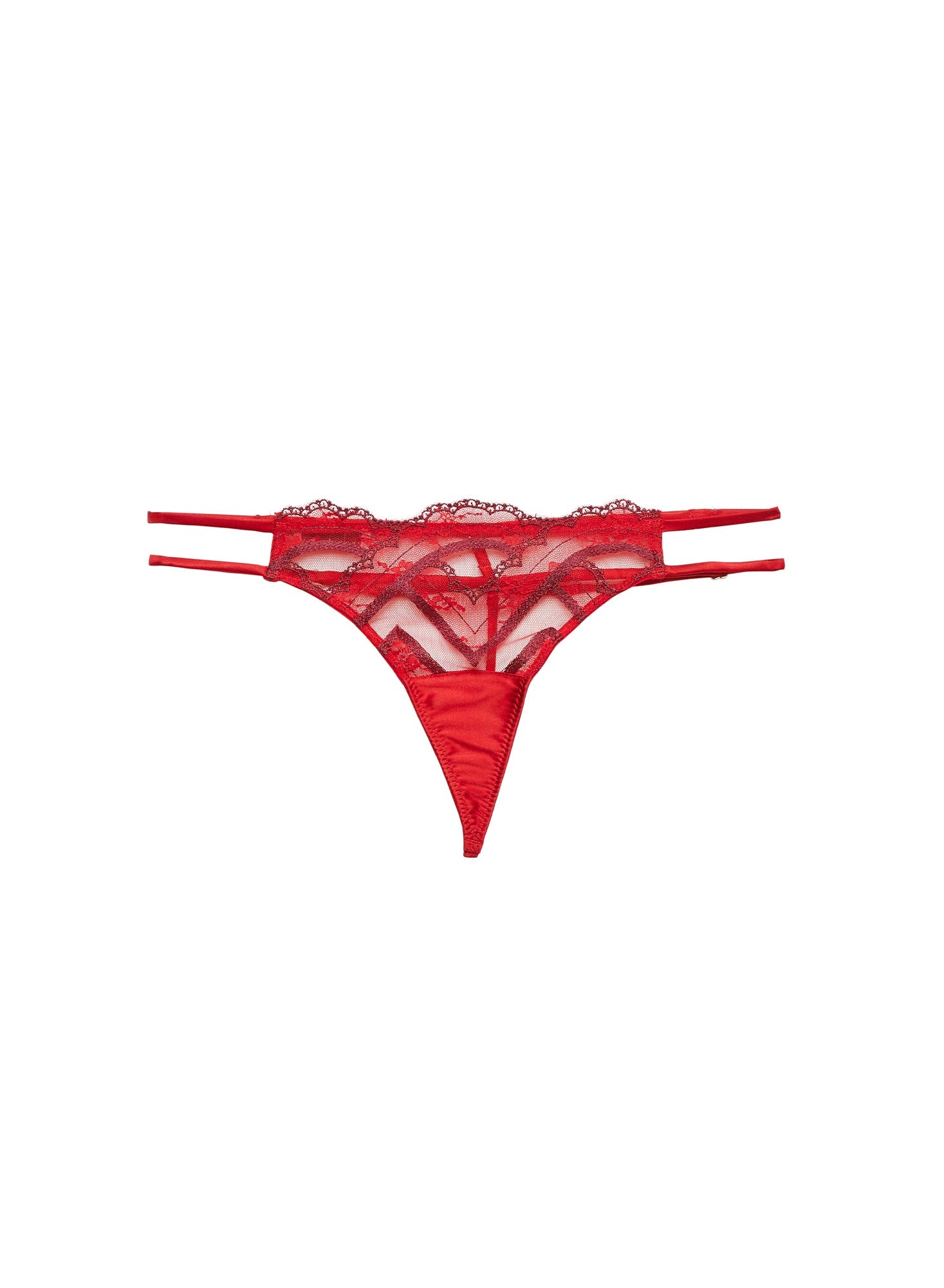 Rouge Hendrix Embroidery V-String | Fleur du Mal