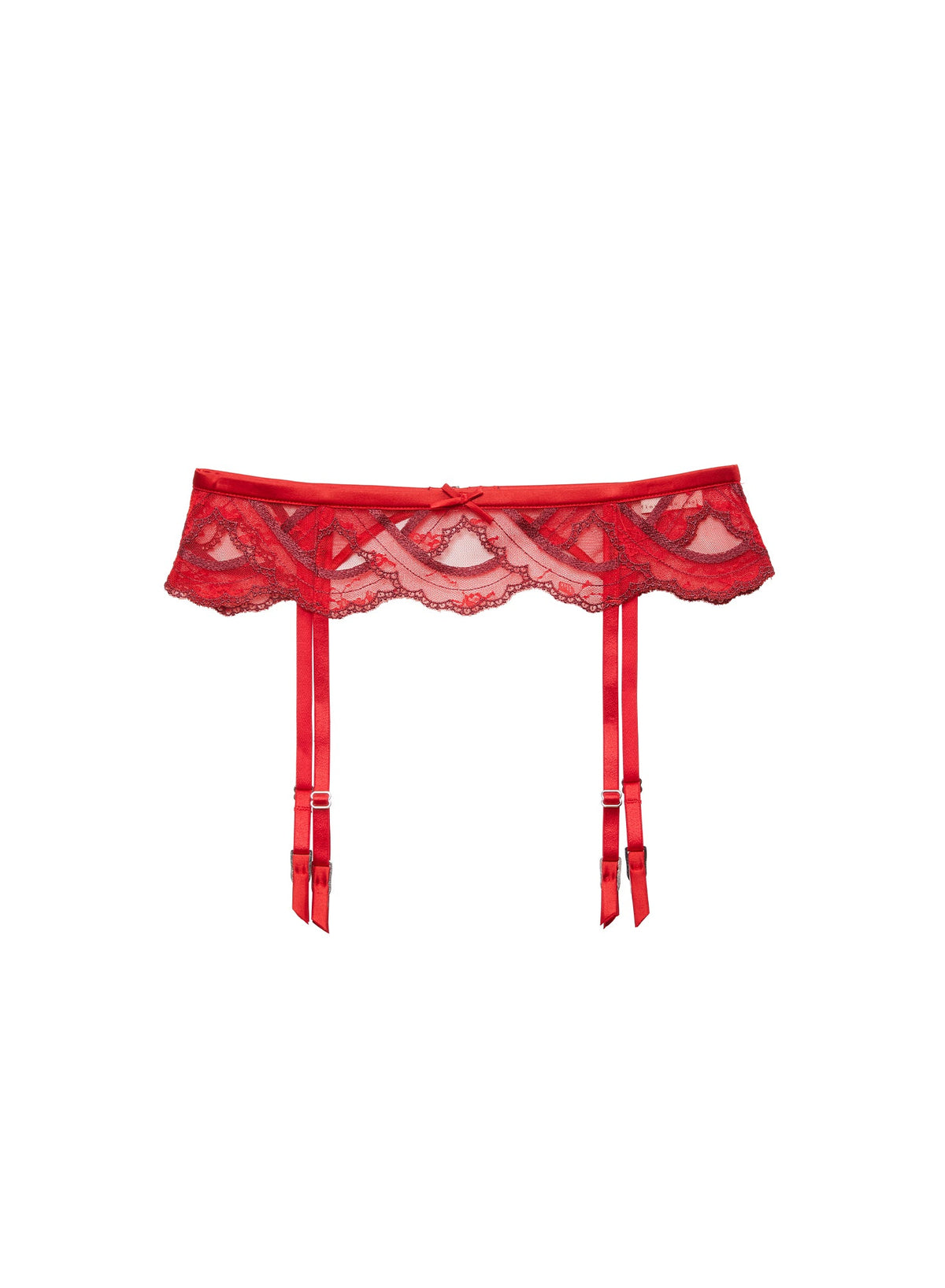 Rouge Hendrix Embroidery Garter Belt | Fleur du Mal