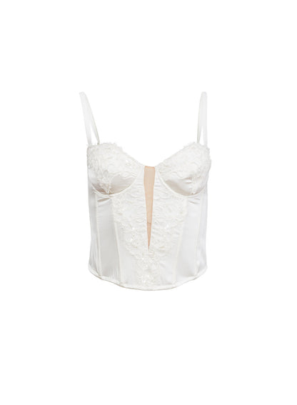 Ivory Daphne Silk Bustier | Fleur du Mal