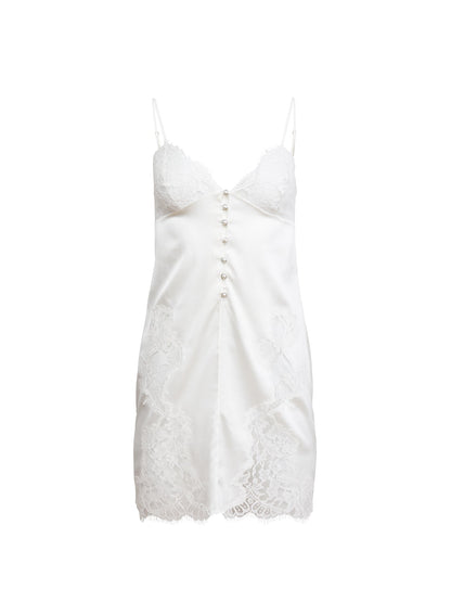 Ivory Cléo Silk Mini Slip | Fleur du Mal