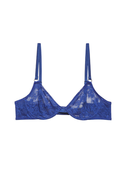 Starry Blue Le Stretch Lace Demi Bra | Fleur du Mal