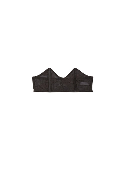 Black Bouquet Lace Bandeau Bra | Fleur du Mal