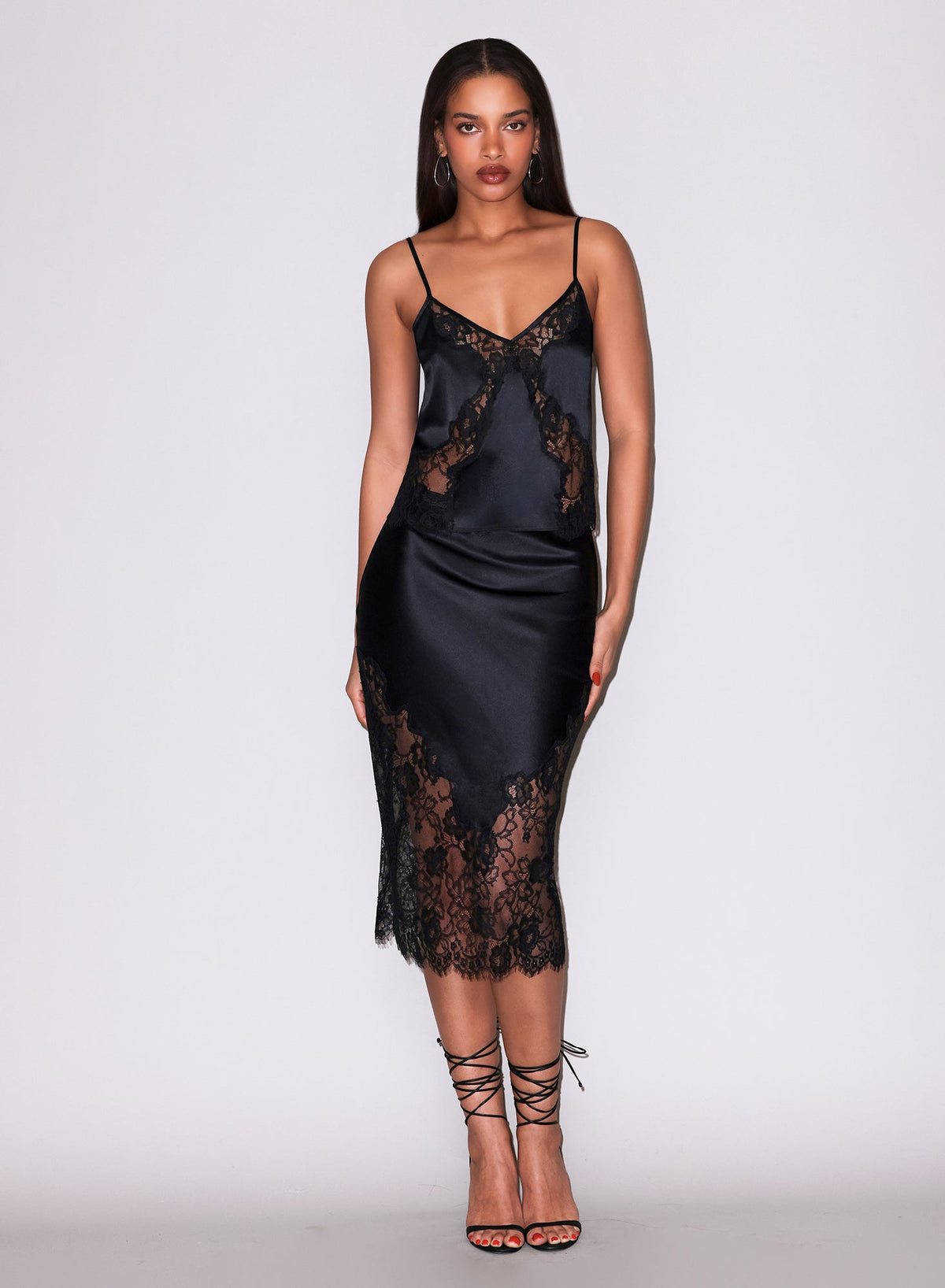 Black Juliet Lace Silk Cami | Fleur du Mal