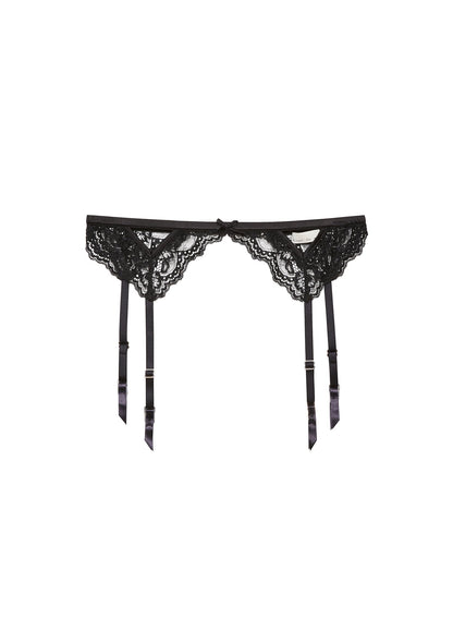 Black Bianca Lace Garter Belt | Fleur du Mal