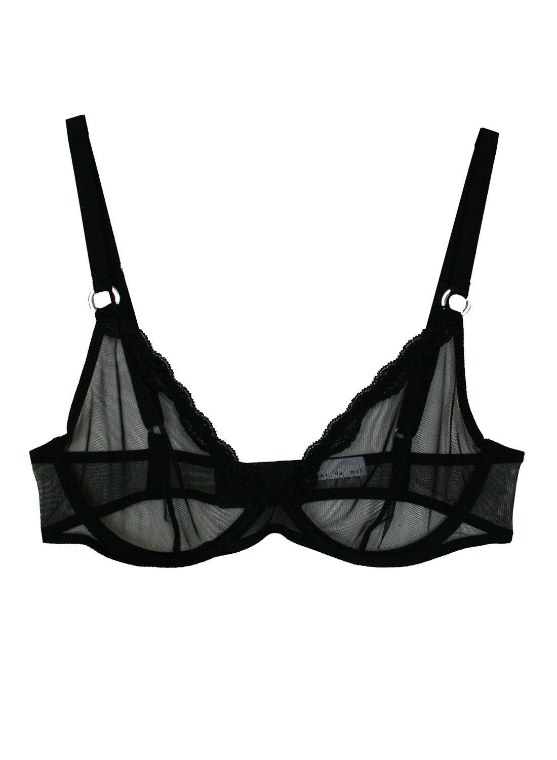 Black Sheer Tulle Demi Bra | Fleur du Mal