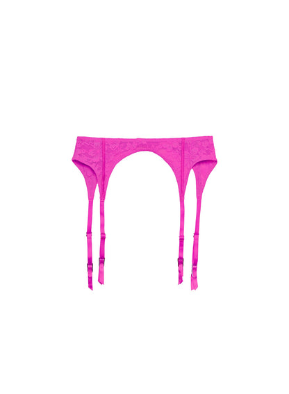 Wild Pink Le Stretch Lace Garter Belt | Fleur du Mal