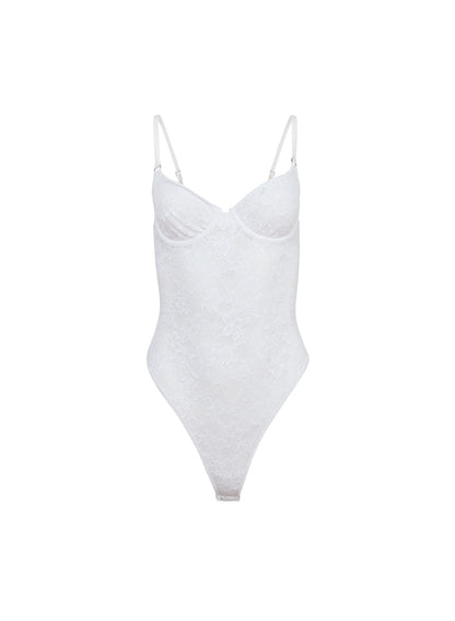 Ivory Le Stretch Lace Bodysuit | Fleur du Mal