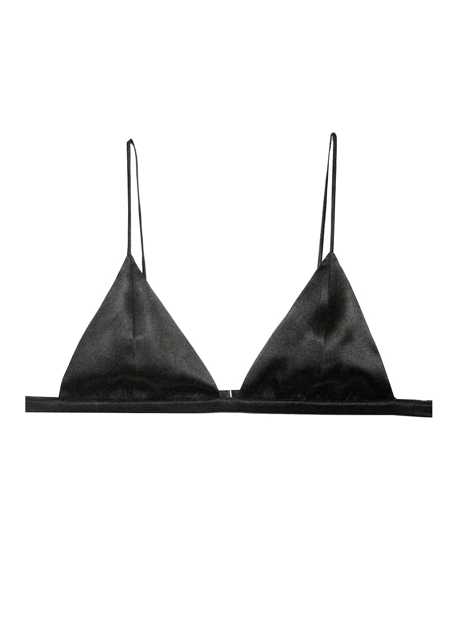 Black Luxe Triangle Bra | Fleur du Mal