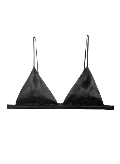Black Luxe Triangle Bra | Fleur du Mal