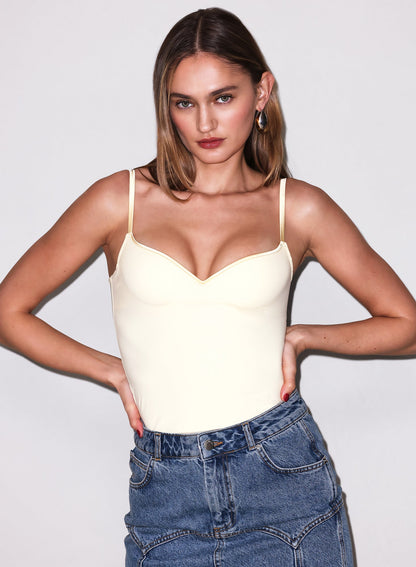 Buttercup Yellow Jersey Built-In Bra Cami | Fleur du Mal