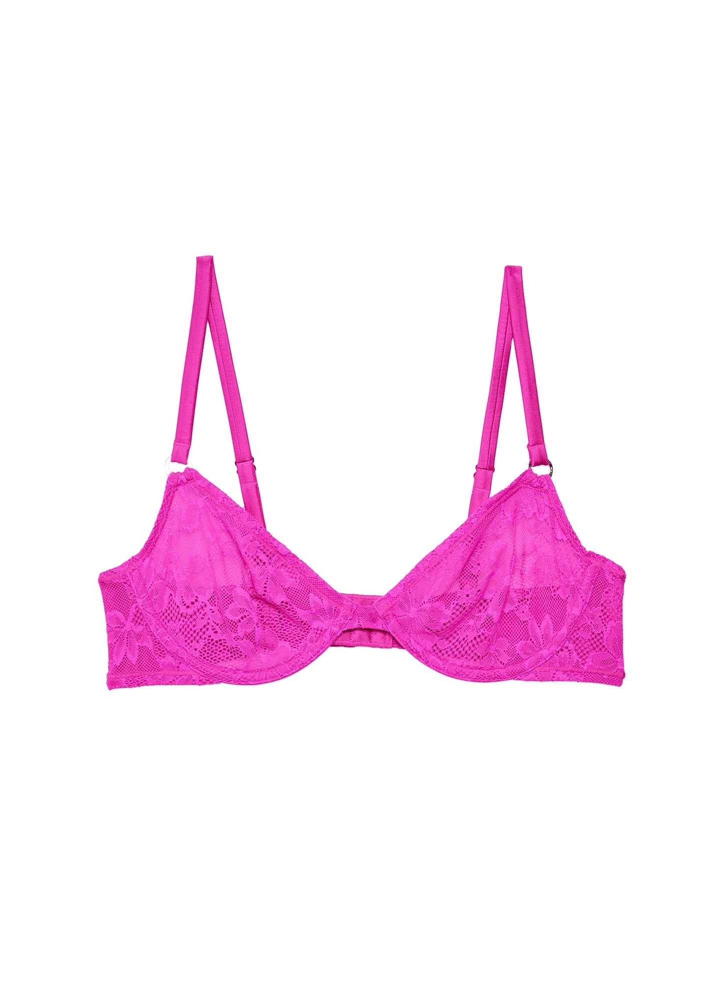 Wild Pink Le Stretch Lace Demi Bra | Fleur du Mal
