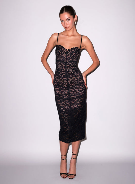 Black Charlotte Lace Dress | Fleur du Mal