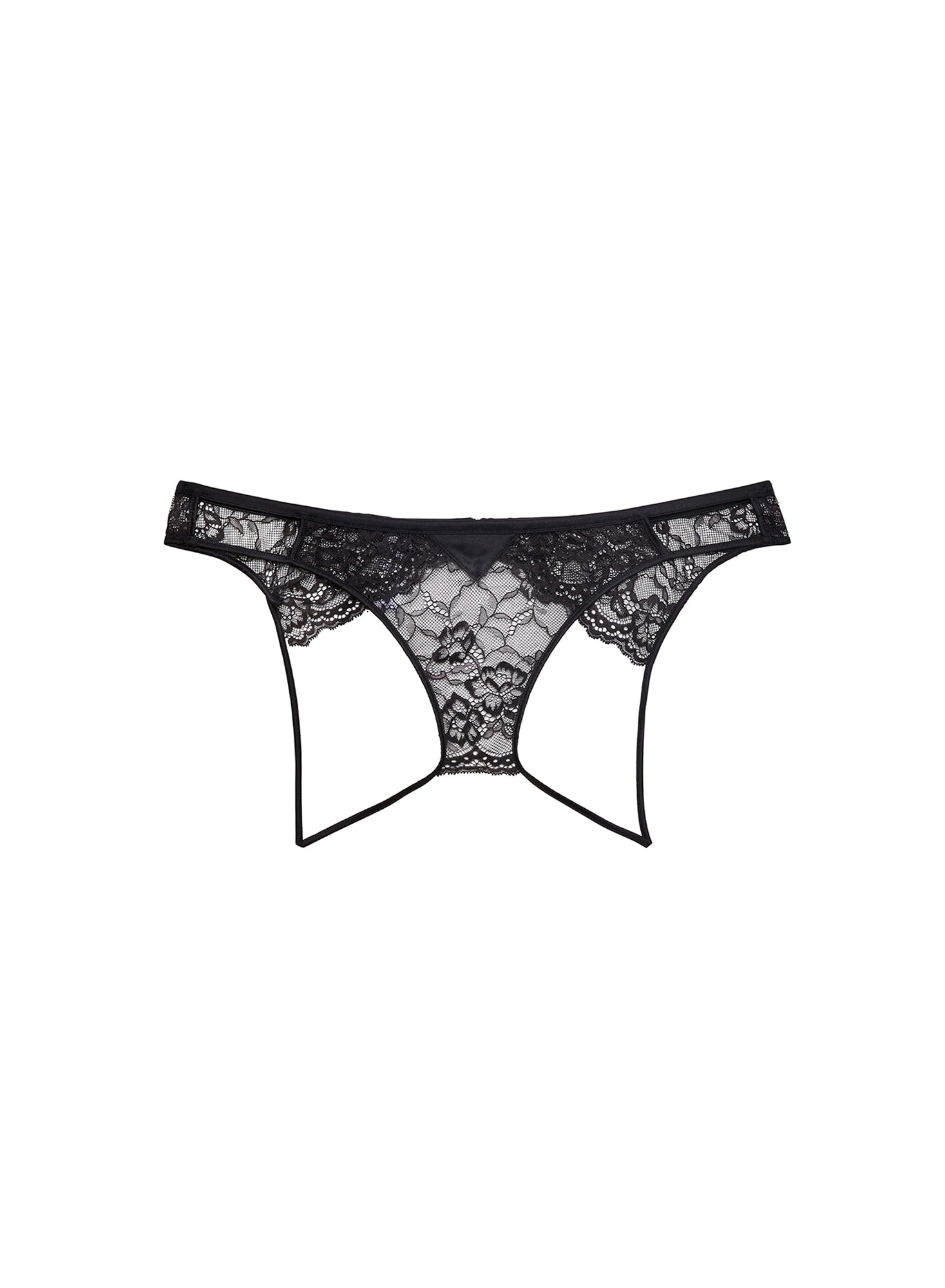 Black Bianca Lace Ouvert Panty | Fleur du Mal