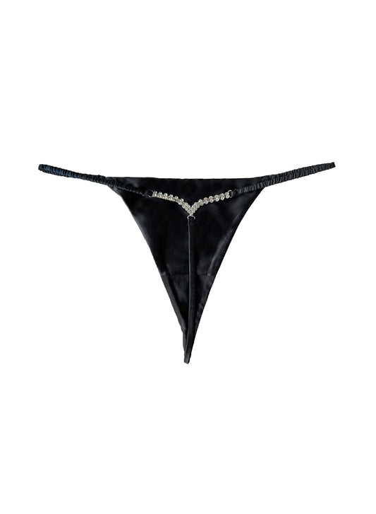 Black Crystal Luxe V String | Fleur du Mal