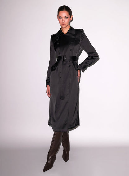 Black Luxe Trench Coat | Fleur du Mal