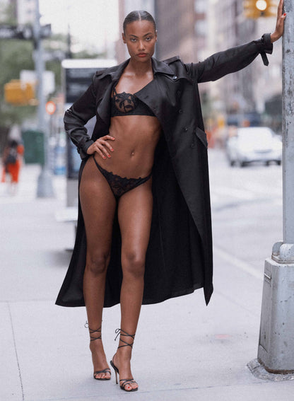 Black Luxe Trench Coat | Fleur du Mal