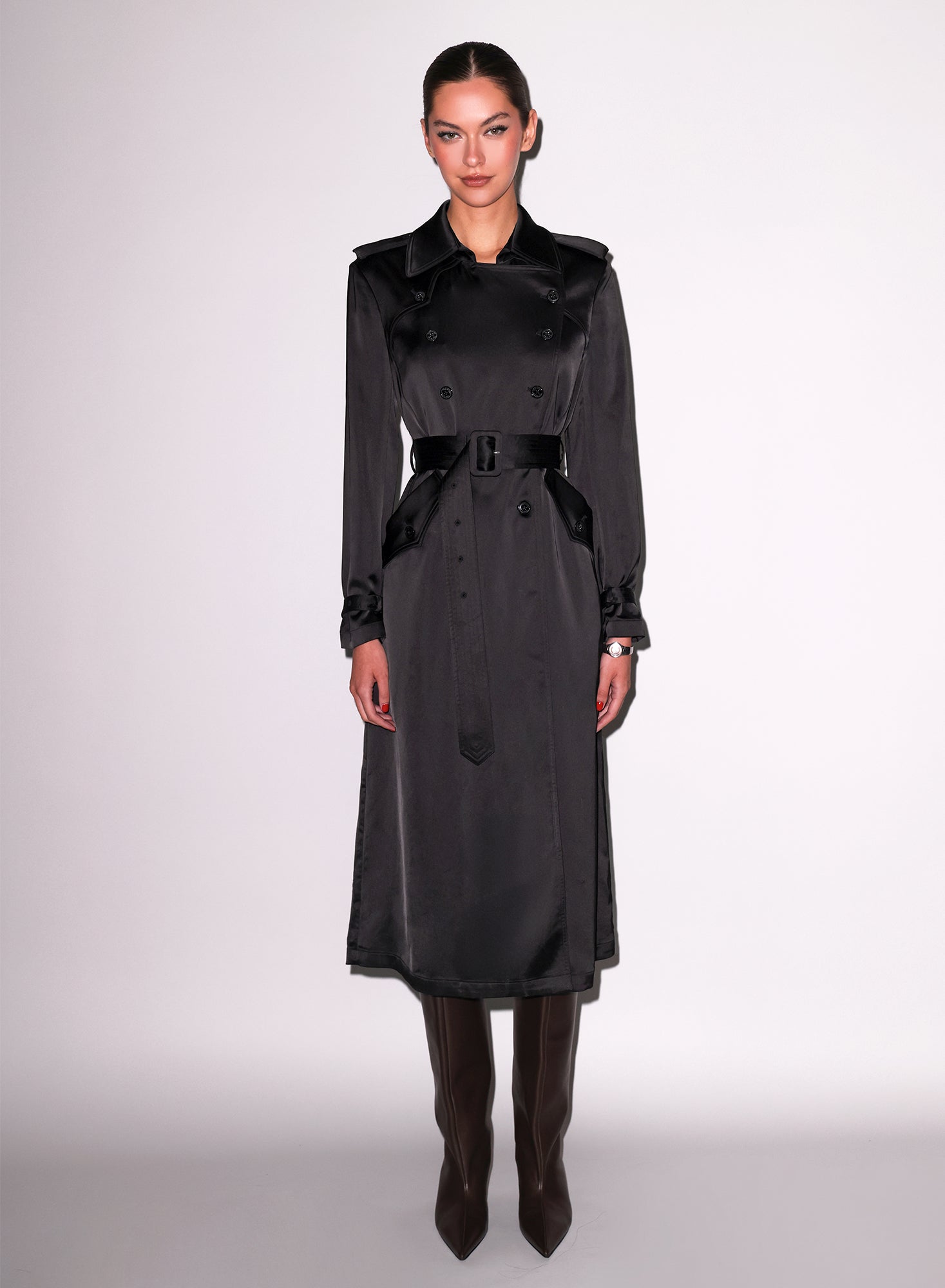 Black Luxe Trench Coat | Fleur du Mal