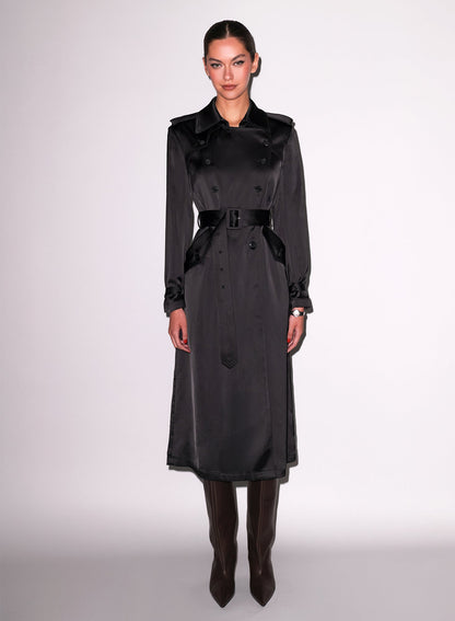 Black Luxe Trench Coat | Fleur du Mal