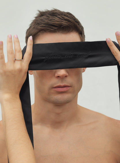 Black Fleur du Mal Silk Blindfold | Fleur du Mal