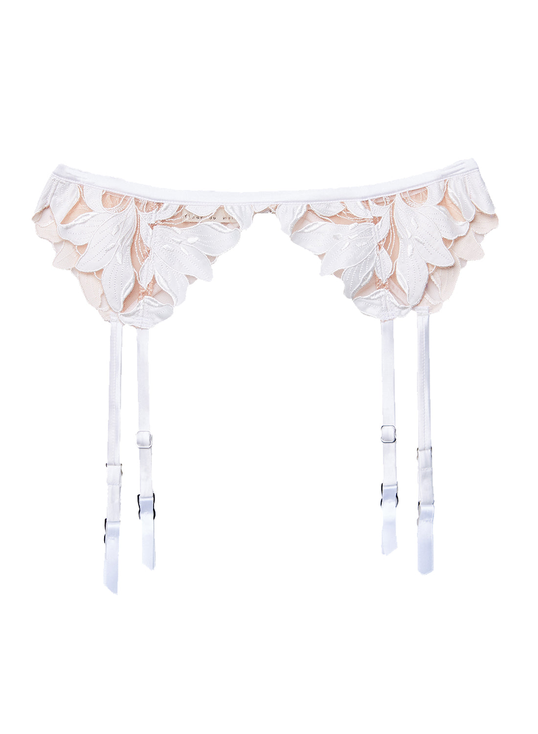 Ivory Lily Embroidery Garter Belt | Fleur du Mal