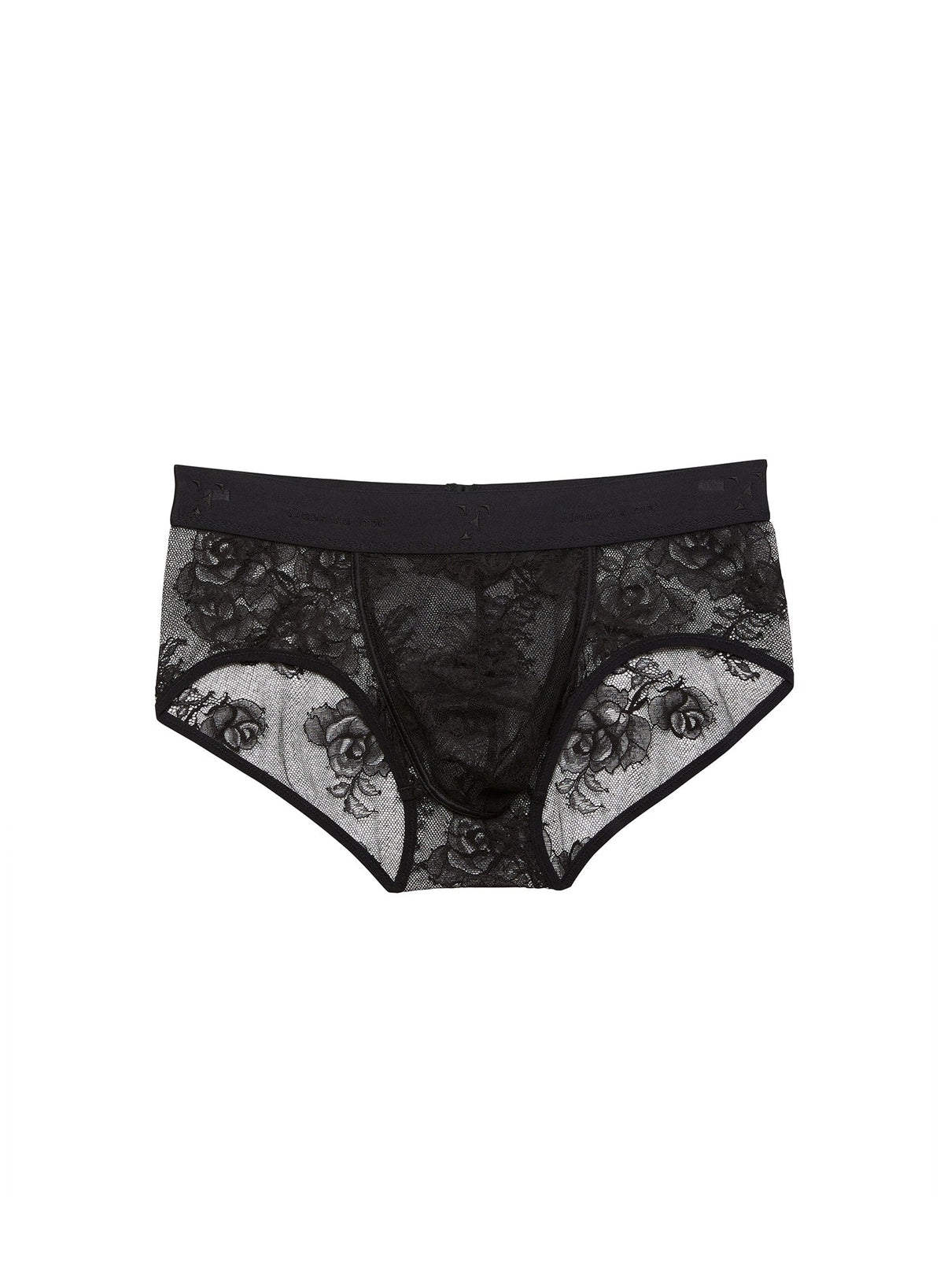 Black Men's Bouquet Lace Brief | Fleur du Mal