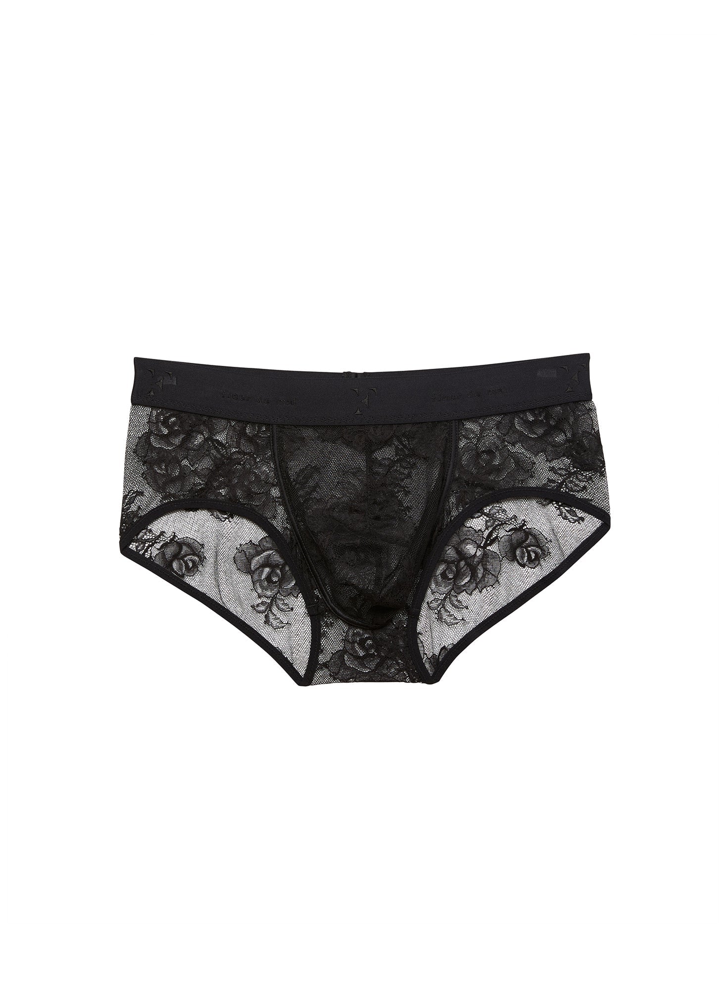 Black Men's Bouquet Lace Brief | Fleur du Mal