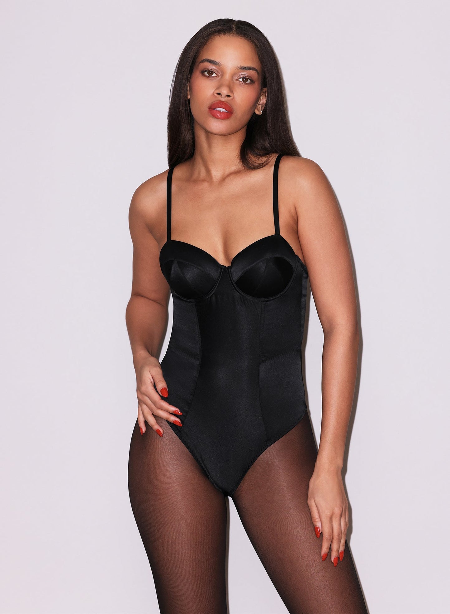 Black Satin Bullet Bodysuit | Fleur du Mal