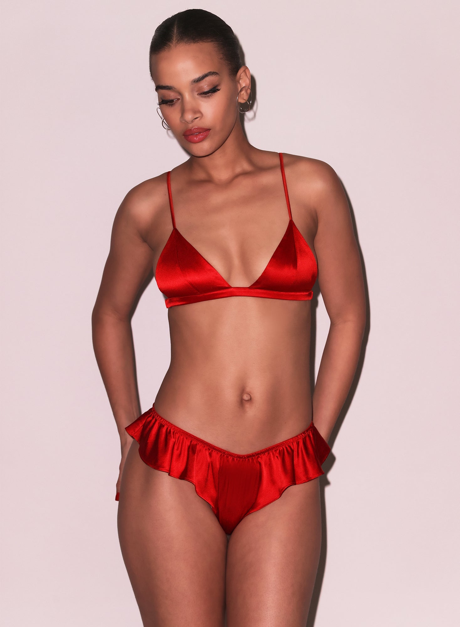 Red Luxe Triangle Bra | Fleur du Mal