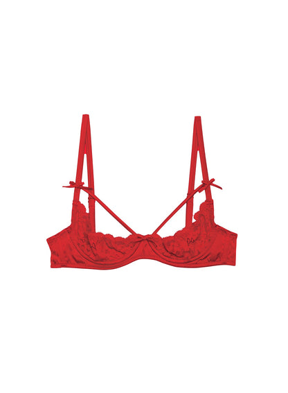Red Charlotte Peekaboo Bra | Fleur du Mal