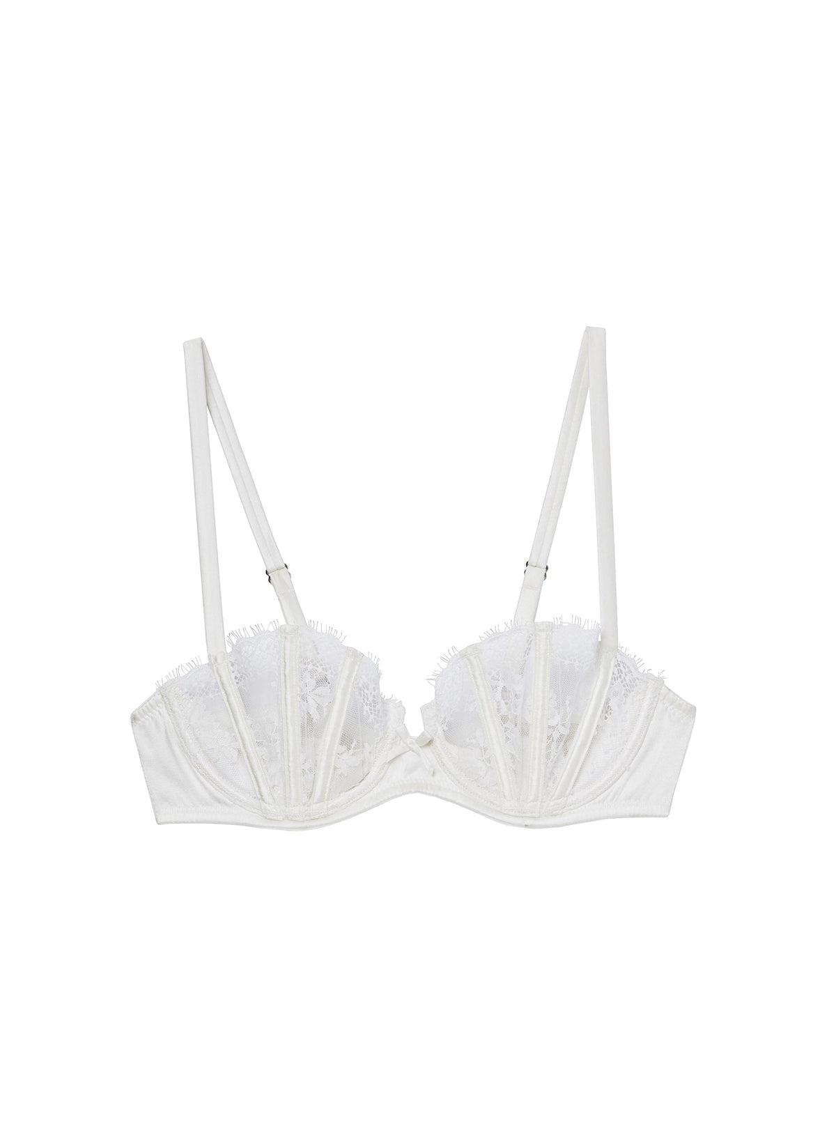 Ivory Frankie Lace Boned Balconette Bra | Fleur du Mal