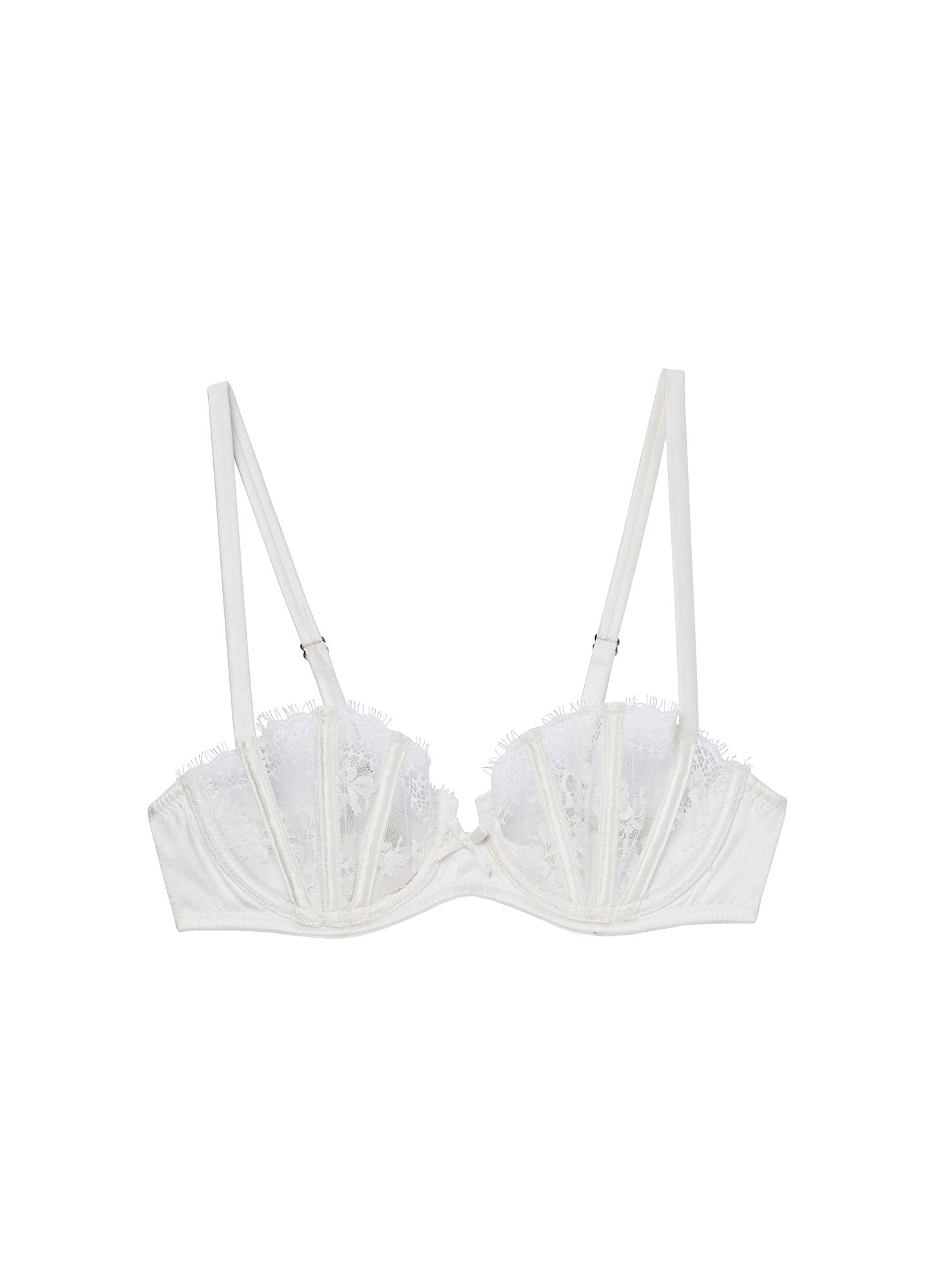 Ivory Frankie Lace Boned Balconette Bra | Fleur du Mal