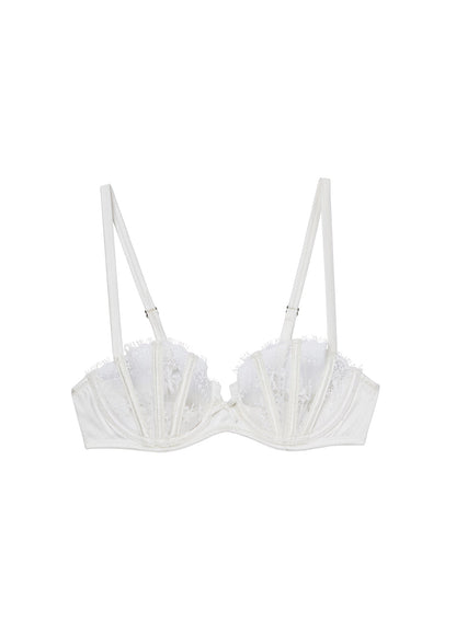 Ivory Frankie Lace Boned Balconette Bra | Fleur du Mal