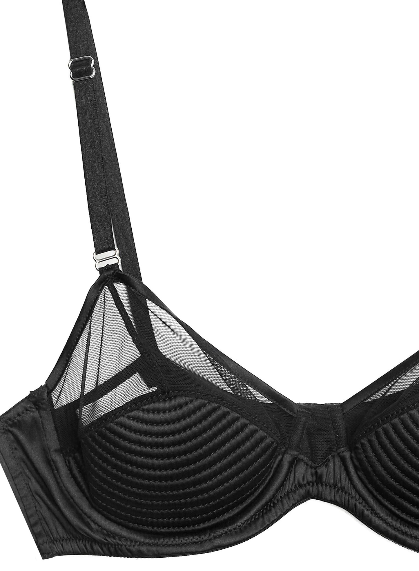 Black Top Stitch Bebe Bra | Fleur du Mal