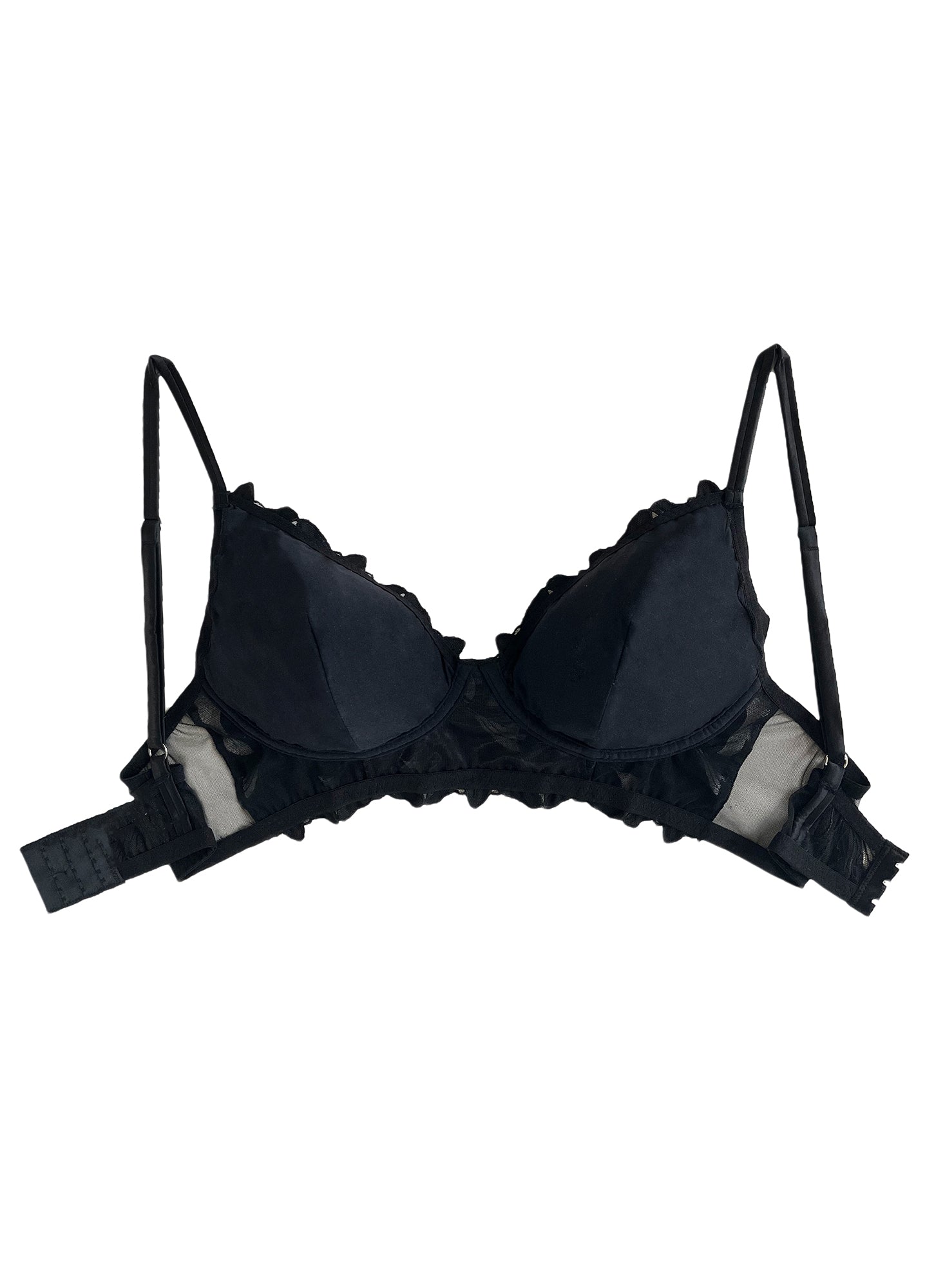 Black Lily Embroidery Post Surgical Bra | Fleur du Mal